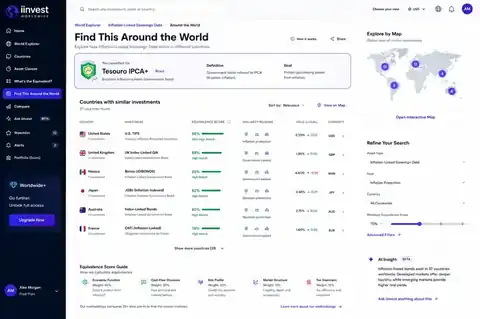 iInvestGlobal Find This Around the World screen